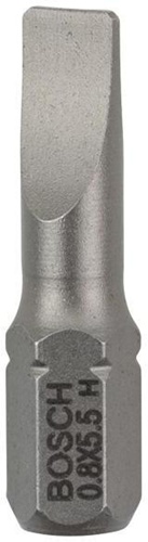 Bosch Schrauberbit Extra-Hart ISO1173 C6.3 S0,8x5,5mm L.25mm 1/4Zoll-Außen6kt 25erPack