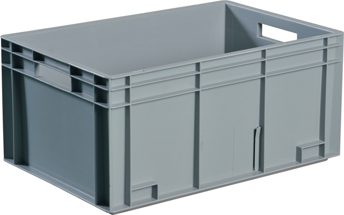 Transportbehälter L600xB400xH170mm grau PP Durchfassgr.Seitenw.geschl.TECWERK