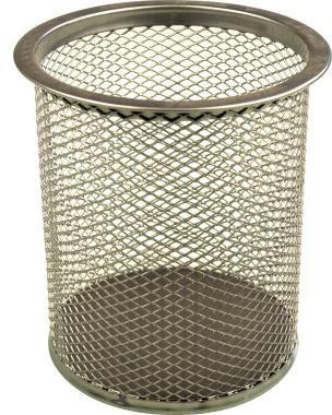 helit Stifteköcher Mesh H2518100 9x10cm rund 1Fach Metall silber
