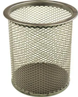 helit Stifteköcher Mesh H2518100 9x10cm rund 1Fach Metall silber