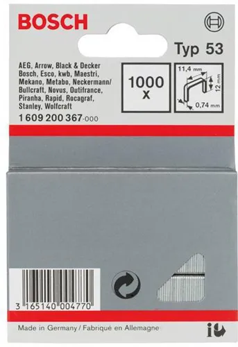 Bosch Feindrahtklammer Typ 53 BxL 11,4x12mm Dicke 0,74mm 1000er Pack