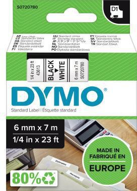 DYMO Schriftbandkassette D1 S0720780 6mmx7m sw auf ws