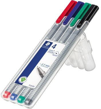 STAEDTLER Fineliner triplus 334 SB4 0,3mm sortiert 4 St./Pack.