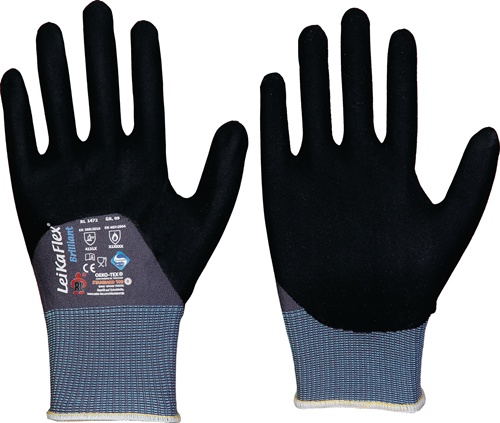 Handschuhe LeikaFlex® Brilliant Gr.10 grau/schwarz PSA II 12 PA LEIPOLD