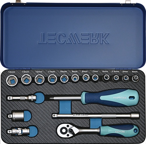 TECWERK Steckschlüsselsatz 18-tlg.1/4 Zoll SW 4-14mm Z.20 6KT 