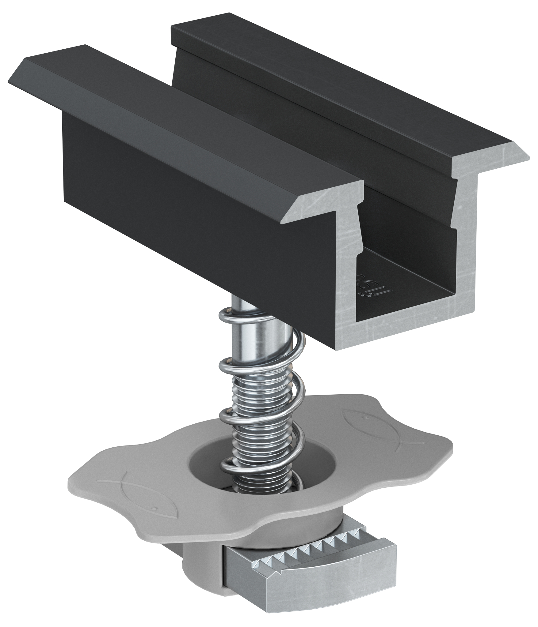fischer Mittelklemme vormontiert PM C 38 - 44 AL schwarz, Aluminium