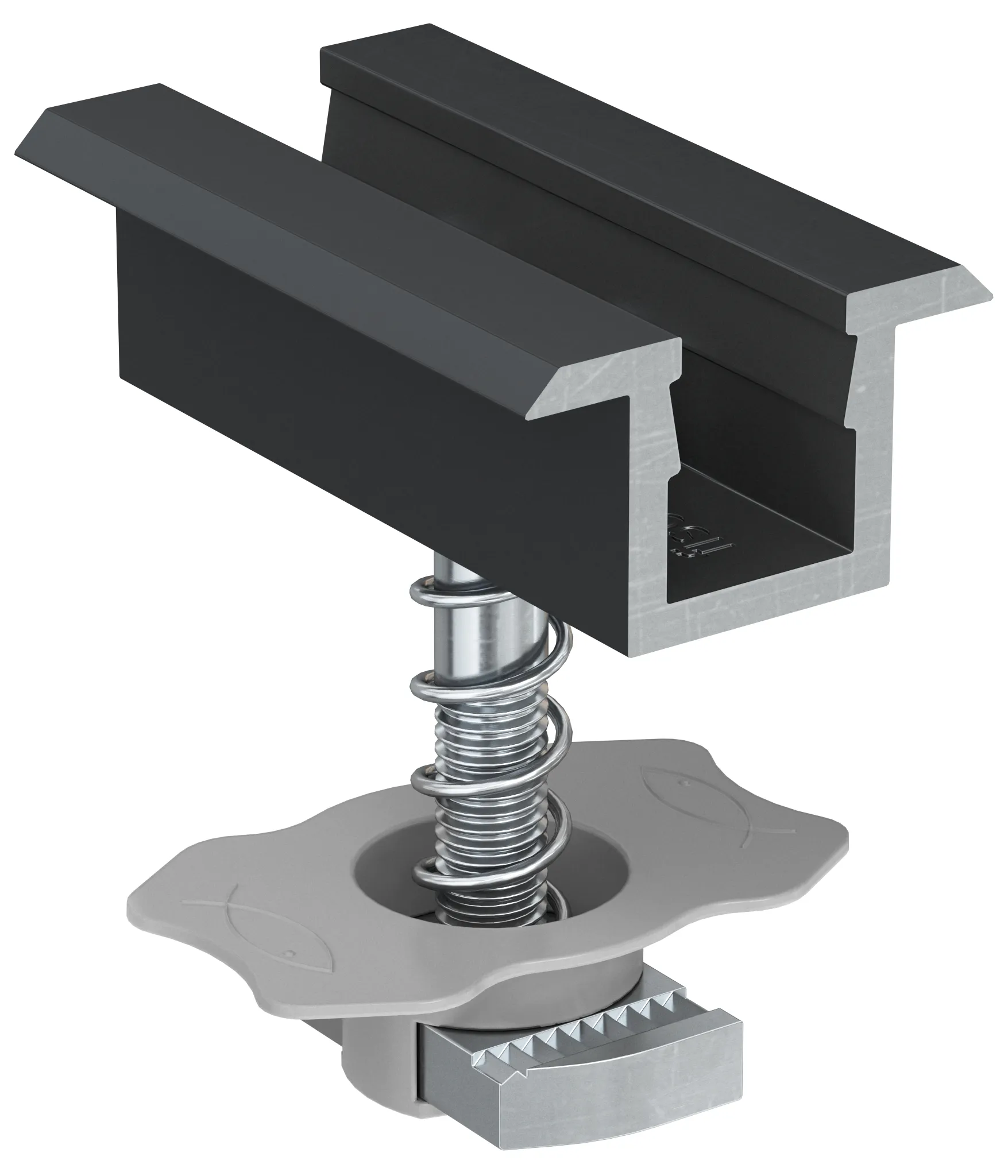 fischer Mittelklemme vormontiert PM C 28 - 34 AL schwarz, Aluminium