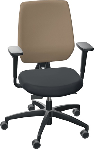 Bürodrehstuhl m.Synchr.-Techn.schwarz/cappuccino 390-510mm
