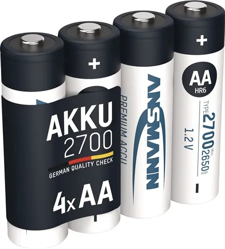 Akkuzelle 1,2 V 2700 mAh R6-AA-Mignon HR6 4 4St./Blister ANSMANN