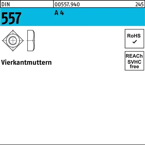 Vierkantmutter DIN 557 M10 SW 17 A 4 100 Stück