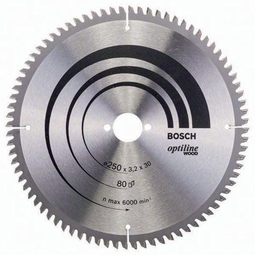 Bosch Kreissägeblatt PRO Wood AD 250mm Z.80 WZ/N Bohr.30mm Schnitt-B.3,2mm HM