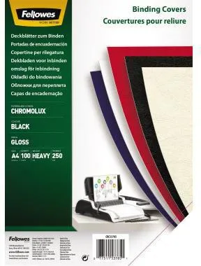 Fellowes Deckblatt Chromolux 5378504 DIN A4 schwarz 100St./Pack.