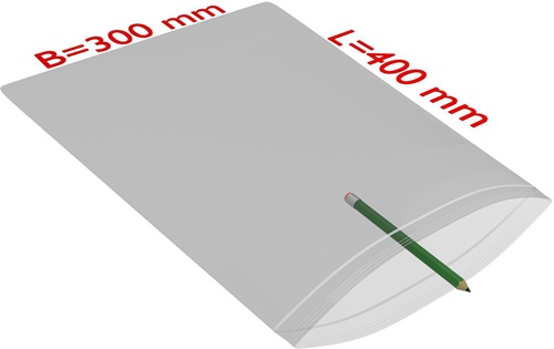 Druckverschlussbeutel Maße 300x400mm Stärke 90µ PE transparent TRANSPAK