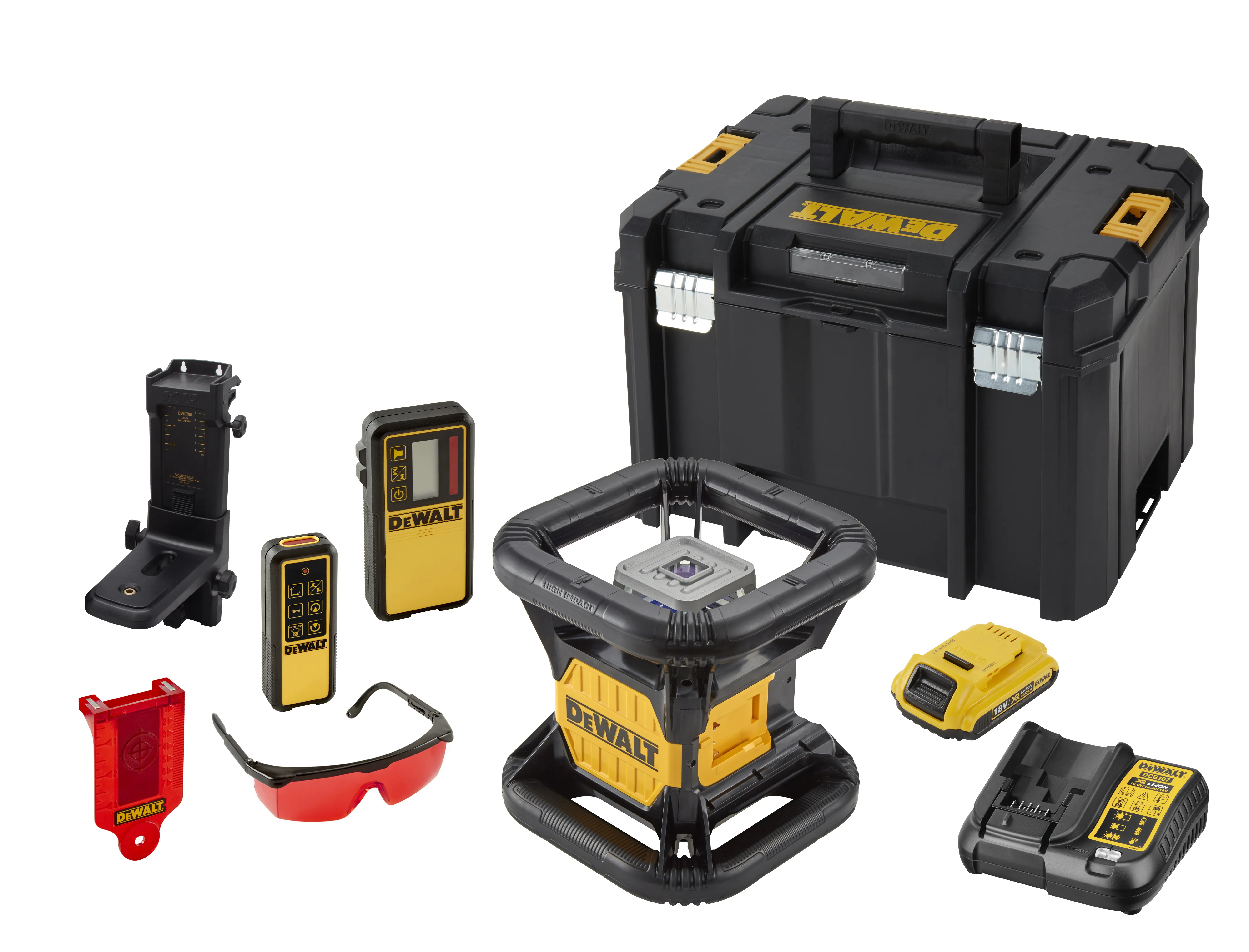 DEWALT DCE079D1R-QW Rotationslaser, Vertikal-Lot doppelt,rot