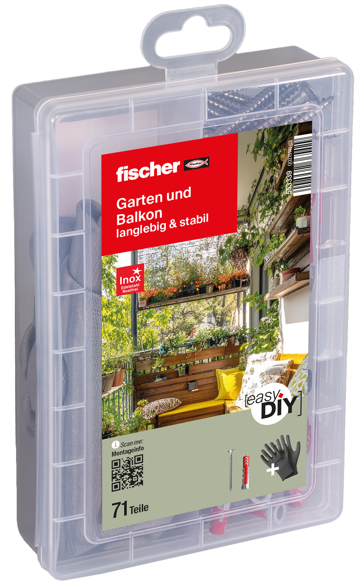 fischer EasyDIY Box Garten und Balkon (71 Teile)