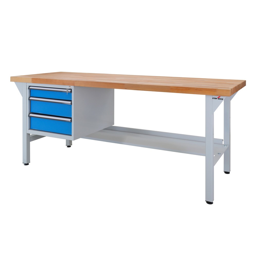 Steinbock® Werkbank Pro, 3 Schubladen, 1 Ablage, TK 500 kg