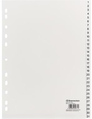 Soennecken Register 2125 DIN A4 1-31 volle Höhe PP weiß
