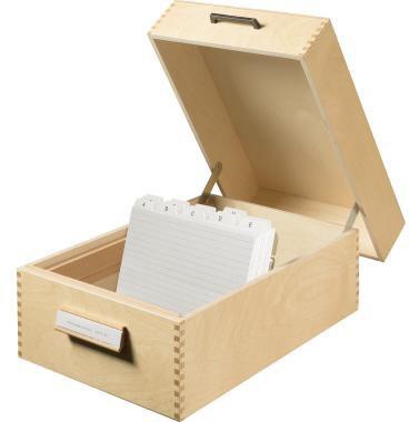 HAN Karteikasten 1005 DIN A5 quer max. 1.500 Karten Holz natur