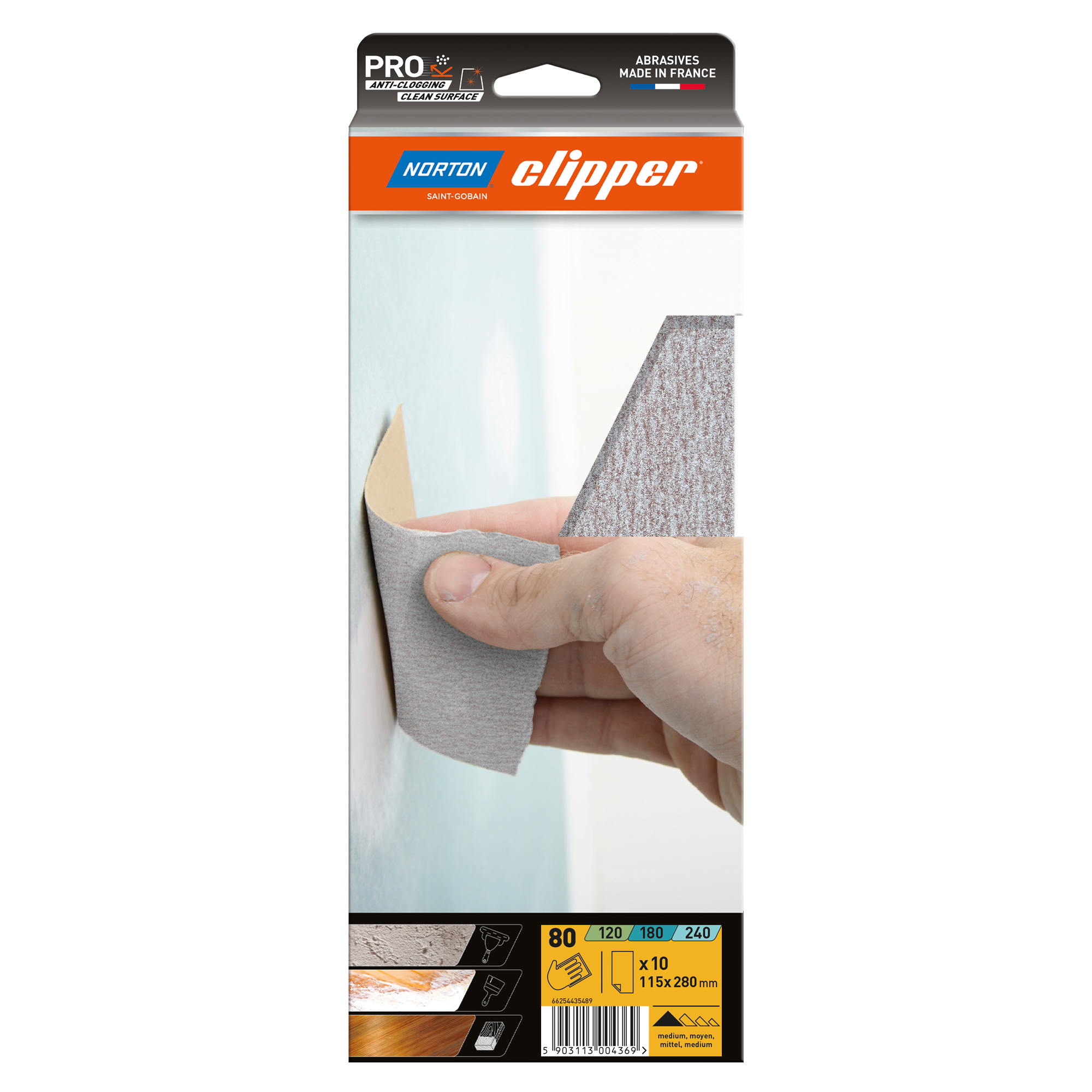 Norton Clipper Schleifbögen Anti-Clog. A275 115x280 mm