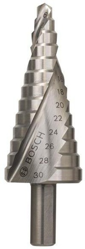 Bosch Stufenbohrer Stufen-D.4-30mm Schaft-D.10mm L.100mm HSS blank 12 Stufen 