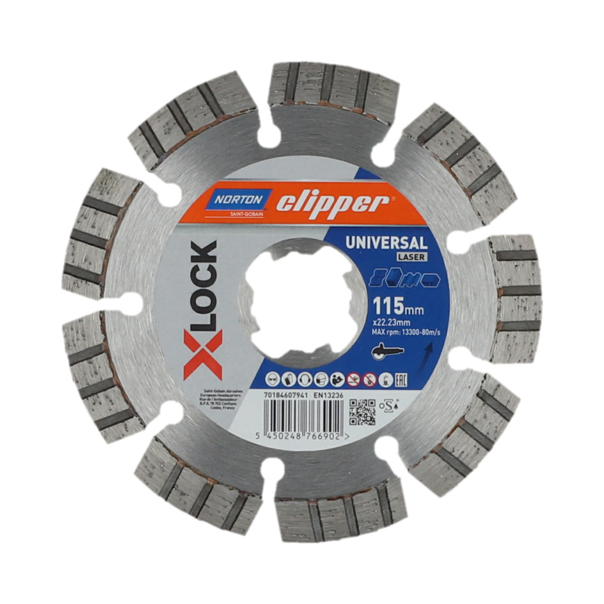 NORTON CLIPPER DIAMANTSCHEIBE X-LOCK UNIVERSAL LASER  - 22,23 mm