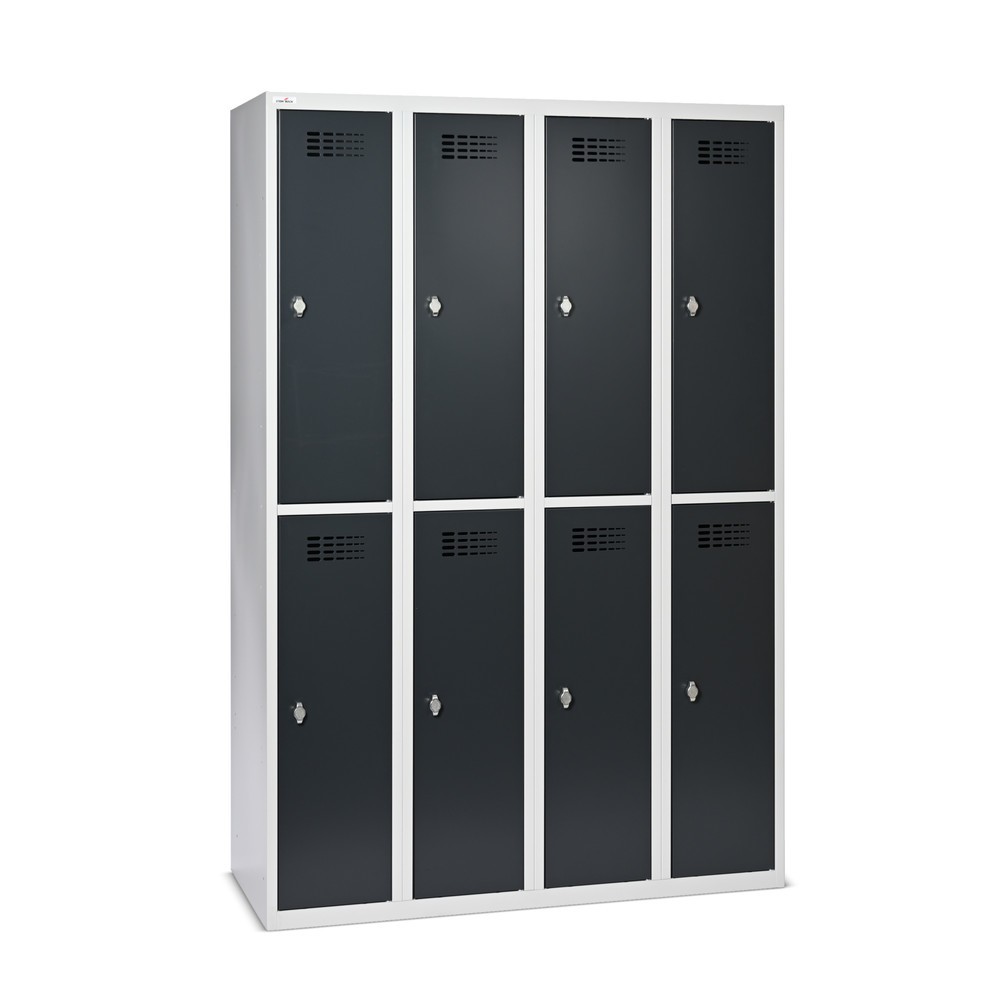 Steinbock® Kleiderspind, bodenstehend, 2-stöckig, 8 Fächer, Drehriegelverschluss
