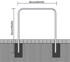 SCHAKE Rohrbügel aus Stahlrohr Ø 48 x 2,5 mm ohne Querholm zum Einbetonieren