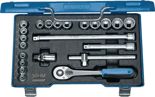 Steckschlüsselsatz 30 HMU-10 22-tlg.3/8 Zoll SW 6-22mm Z.32 6KT GEDORE