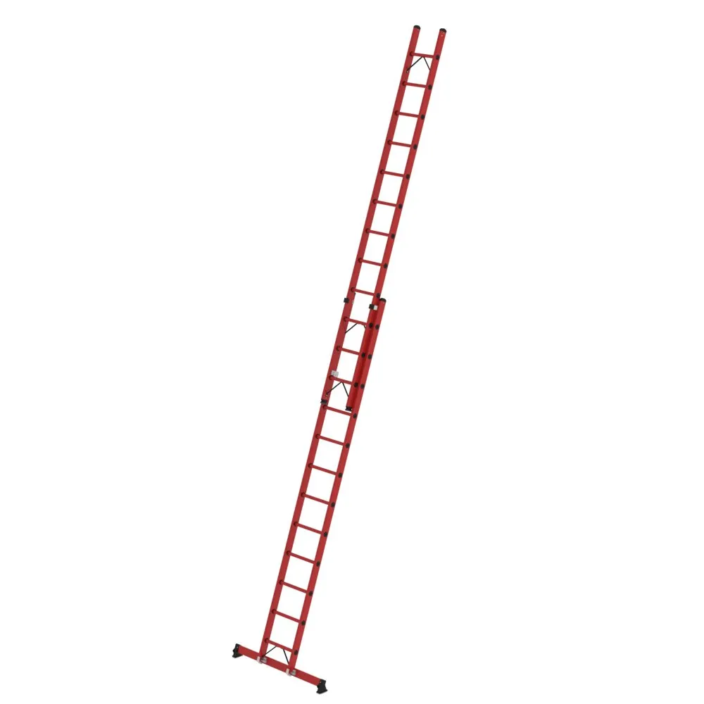 MUNK Sprossen-Schiebeleiter zweiteilig GFK mit nivello® Traverse
