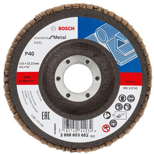 Bosch Fächerschleifscheibe X431 Standard for Metal Scheiben-D.115mm Körnung 40 