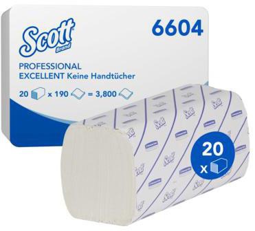 Scott Papierhandtuch Excellent 6604 Interfold-Falz 2-lagig ws 20x190 Bl