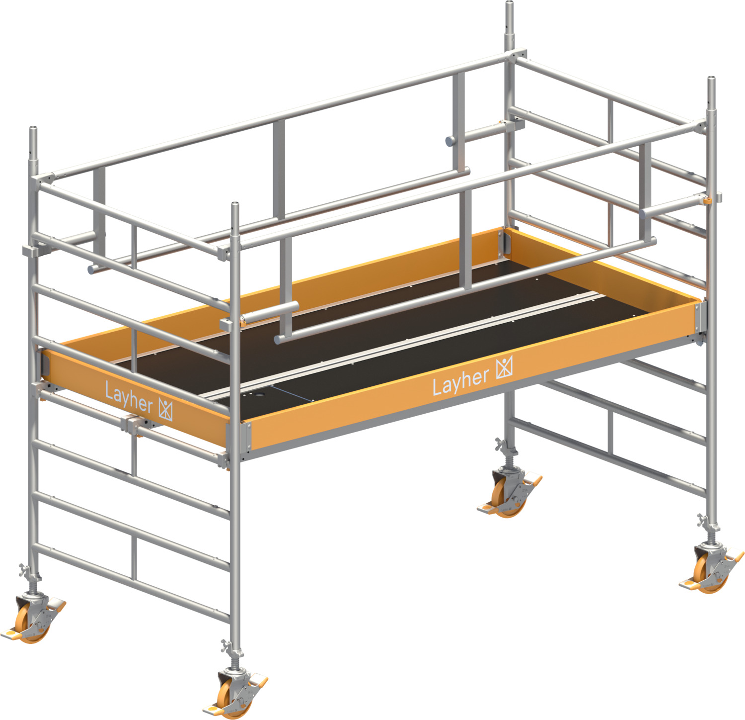 Layher Fahrgerüst Uni Breit P2 SAFETY PLUS mit Doppelgeländer