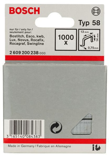 Bosch Feindrahtklammer Typ 58 BxL 13x14mm Dicke 0,75mm 1000er Pack 