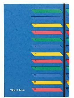 PAGNA Ordnungsmappe Deskorganizer 24141-02 DIN A4 12tlg. Pressspan bl