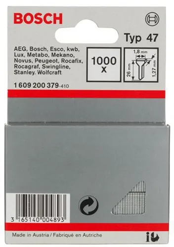 Bosch Nagel Typ 47 LxB 26x1,8mm Dicke 1,27mm 1000er Pack