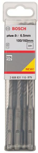 Bosch Hammerbohrer Arbeits-L.100mm D.6,5mm L.160mm SDS plus-3 10 St
