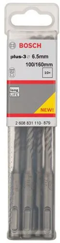 Bosch Hammerbohrer Arbeits-L.100mm D.6,5mm L.160mm SDS plus-3 10 St