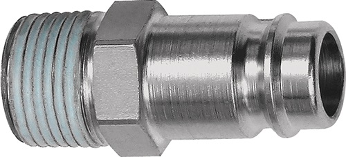 Stecknippel Stahl gehärtet/vern. Stecker DN 10 RIEGLER
