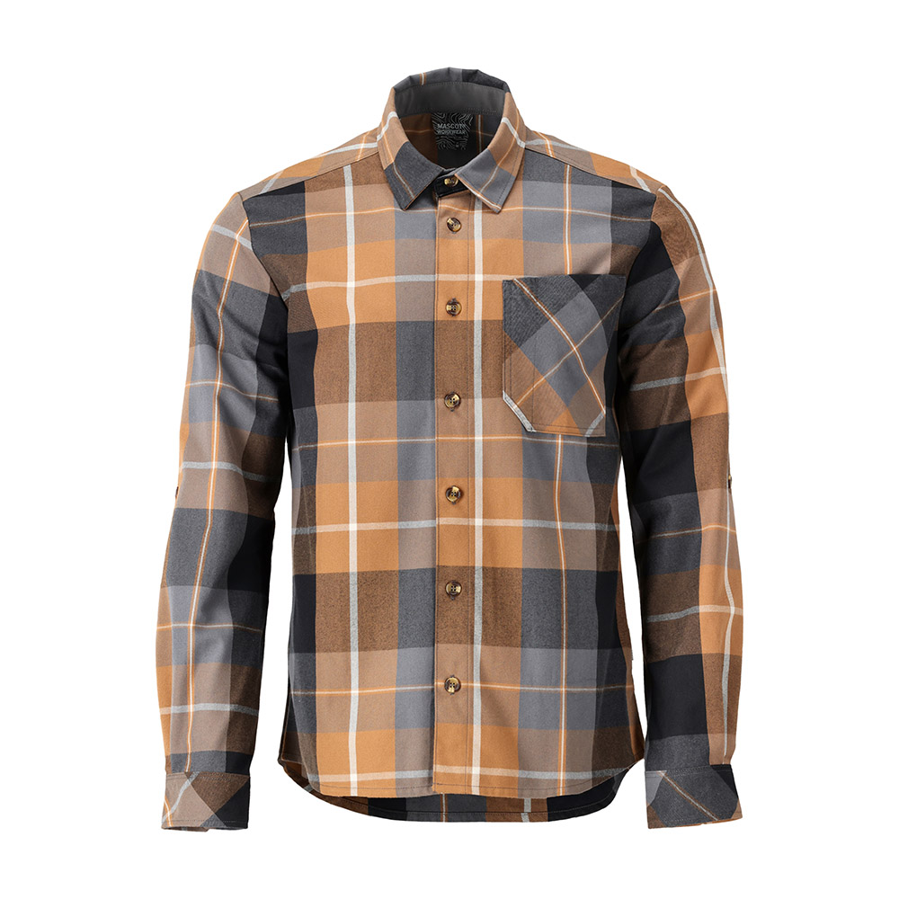 MASCOT Flanellhemd nussbraun/kariert (22904-446)