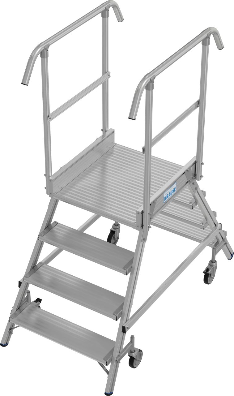Krause STABILO Podestleiter fahrbar beidseitig begehbar 2x4 Stufen