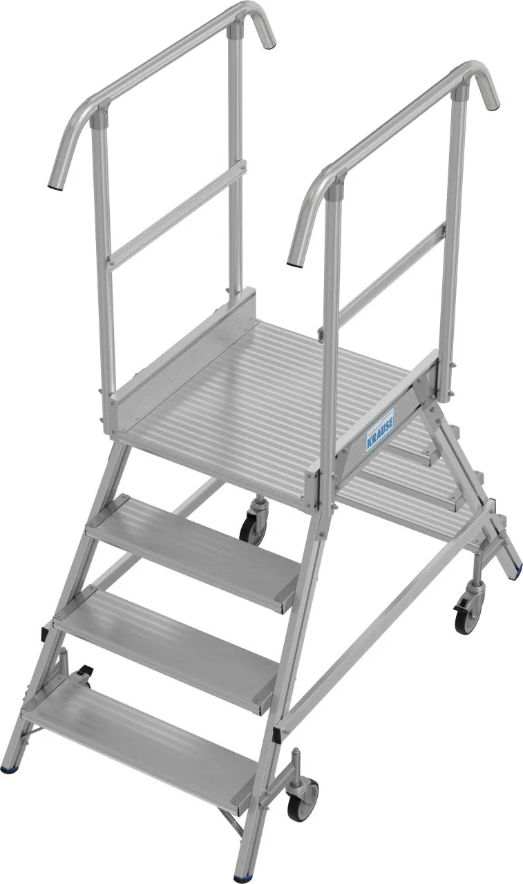 Krause STABILO Podestleiter fahrbar beidseitig begehbar 2x4 Stufen