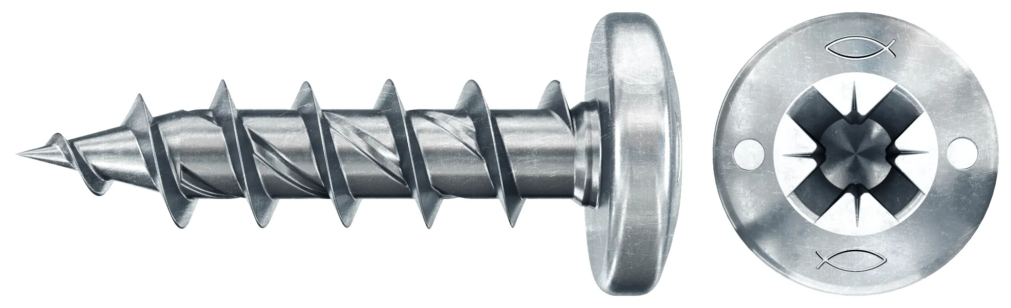 fischer PowerFast FPF II PTF 4,5 x 25 BC 200 Panhead mit Innenstern TX Vollgewinde galvanisch verzinkt, blau passiviert