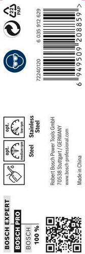 Bosch Metallbohrer PRO Stainless Steel D.8,8mm Arbeits-L.81mm L.125mm 5St.