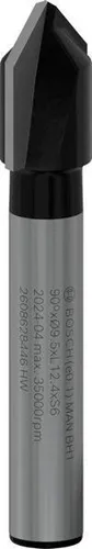 Bosch V-Nutfräser Standard for Wood Arbeits-L.9,5mm D.6,35mm L.45mm Schaft 6mm 90Grad