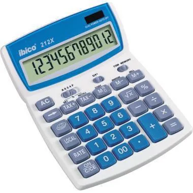 ibico Tischrechner 212X IB410086 12-stellig lichtgrau/blau