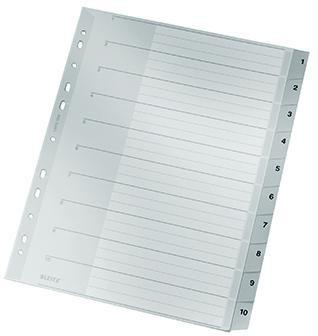 Leitz Register 12800000 DIN A4 1-10 Polypropylen grau