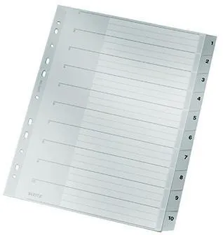Leitz Register 12800000 DIN A4 1-10 Polypropylen grau