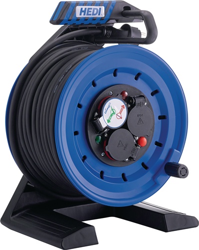 Kabeltrommel Generation 7 Companion 250 mm 3 Schutzkontaktsteckdosen Vollkunststoff IP44 HEDI
