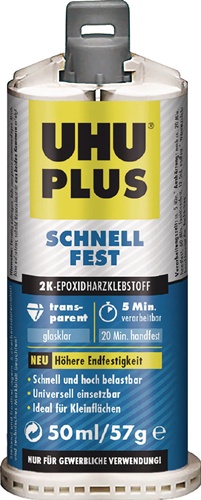 2K-Epoxidharzklebstoff PLUS SCHNELLFEST 57g farblos Doppelkart.UHU