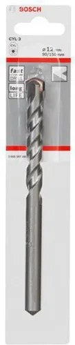 Bosch Betonbohrer Silver Percussion CYL-3 D.12mm Arbeits-L.90mm L.150mm Schaft-D.10mm